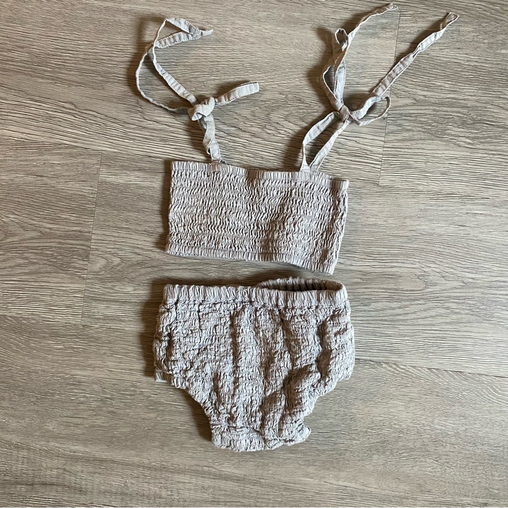 Yo Baby Girl’s 3-6 months Smocked Set 2 piece Bloomer Tank Beach Resort Vacation